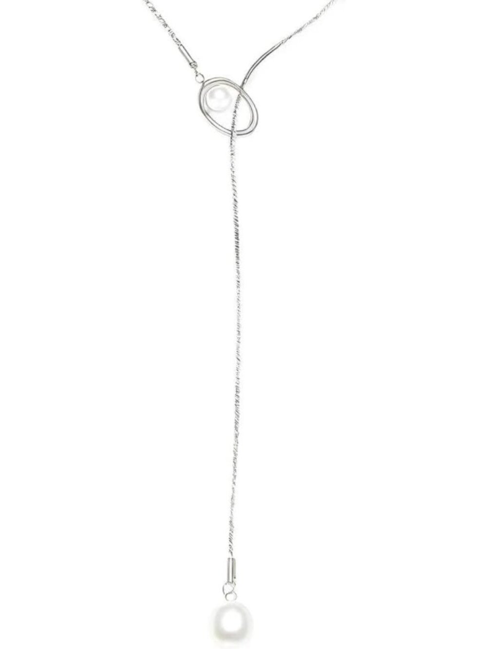 Dainty Y-Shaped Pearl Necklace for Women, 18K Gold Plated Elegant Jewelry